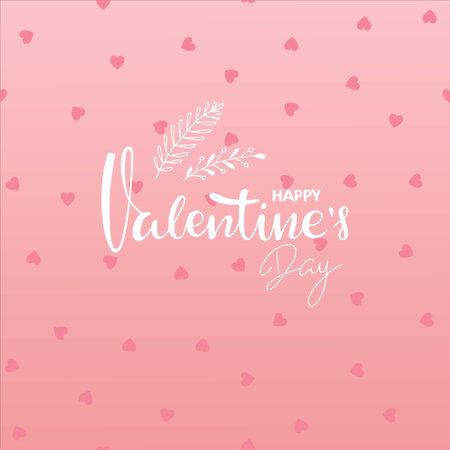 Happy Valentines Day. Hand written lettering on pink backgroung. Valentines Day background. Vector background to valentines day design. For flyers, invitation, posters, brochure, banners, cardのイラスト素材