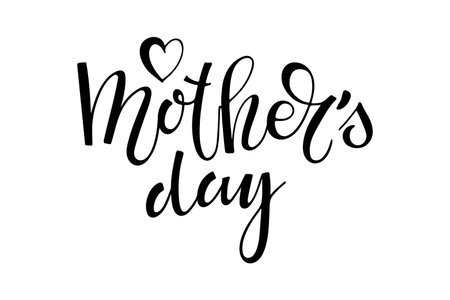 Mothers Day text template. Holiday lettering Ink illustration. Modern brush calligraphy. Vector illustration for Mother Day. Sublimation print for greeting card, mug, brochure, poster, label, stickerのイラスト素材