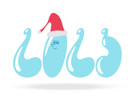 Number 2023. Funny cute numbers. Happy 2023 new year. Comic Handwritten vector illustration. Design for seasonal holidays flyers, greeting card for Merry Christmas and happy new yearのイラスト素材