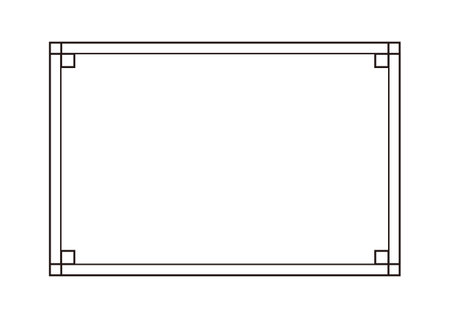 Simple black line frame illustrationのイラスト素材