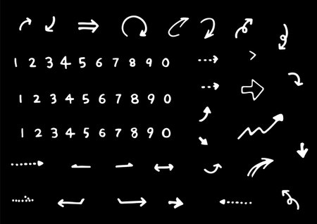 Simple set of hand-drawn arrowsのイラスト素材