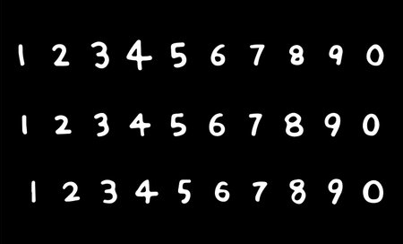 Simple handwritten set of numbers