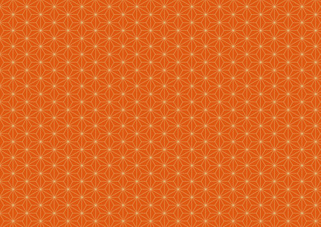 Japanese Pattern Vermilion with gold linen leavesのイラスト素材