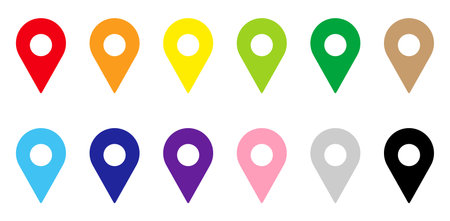 Simple pictogram of map pin on mapのイラスト素材