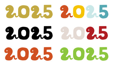2025 Year of the Snake Pop-Up New Year's Card Materialsのイラスト素材