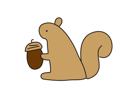 Clip art of hand-drawn squirrelのイラスト素材