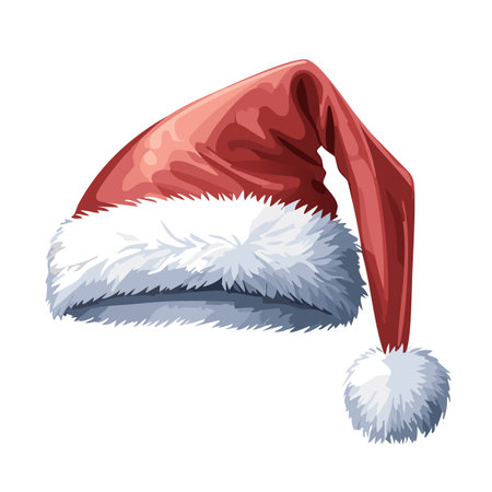 Santa Claus red hat with white fur Christmasの素材