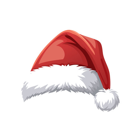 Santa Claus red hat with white fur Christmasの素材