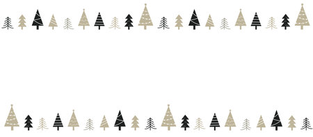 Clip art of Christmas tree frameのイラスト素材