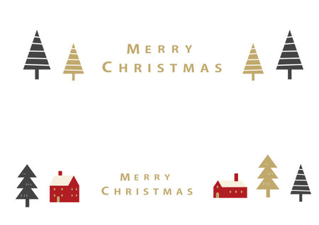 Simple and pop Christmas image frameのイラスト素材