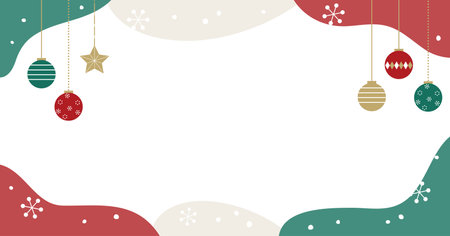 Simple and pop Christmas image frameのイラスト素材