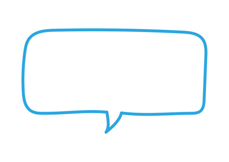 Square handwritten speech bubbles Unit blue lineのイラスト素材