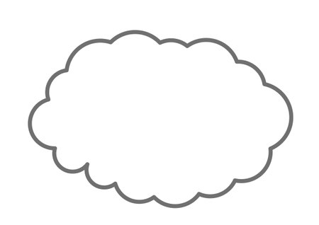 Clip art of cloud-shaped thinking speech balloonのイラスト素材
