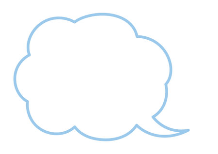 Simple cloud-shaped speech bubble, blueのイラスト素材