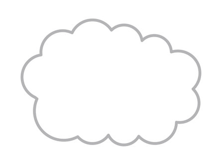 Clip art of cloud-shaped thinking speech balloonのイラスト素材