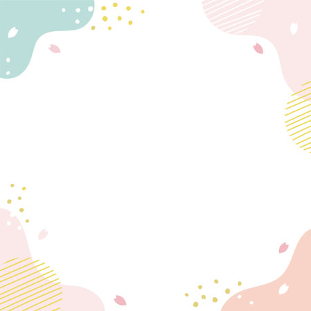 Stylish curved frame with spring imageのイラスト素材