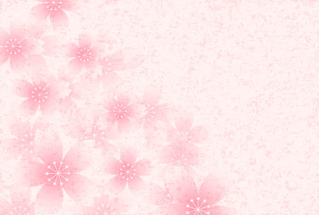 Cherry Blossoms Japanese Pattern Watercolor Backgroundのイラスト素材