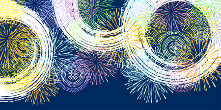 Fireworks Japanese Pattern Summer Backgroundのイラスト素材