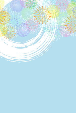 Fireworks Japanese Pattern Summer Backgroundのイラスト素材