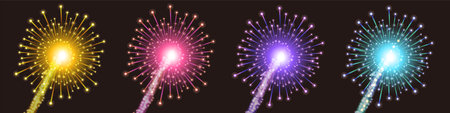 Fireworks Summer Summer festival Iconのイラスト素材