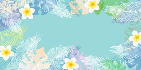 hot summer leaves summer backgroundのイラスト素材
