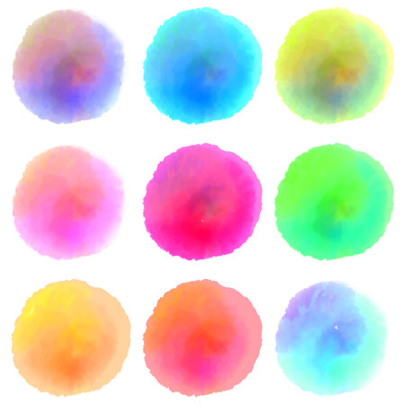 watercolor circle pattern colorful iconのイラスト素材