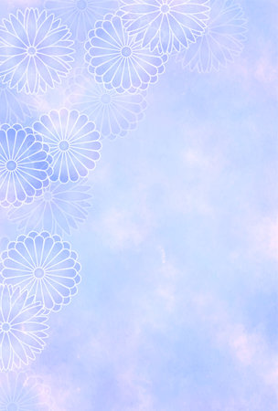 Mourning Chrysanthemum Japanese Pattern Backgroundのイラスト素材
