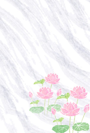 Japanese Pattern Lotus Mourning Backgroundのイラスト素材