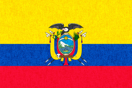 Ecuador Country Flag Watercolor Backgroundのイラスト素材