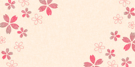Cherry Blossoms Japanese Pattern Watercolor Backgroundのイラスト素材