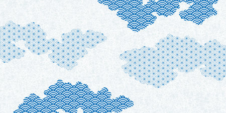 Japanese Pattern Pattern Watercolor Backgroundのイラスト素材