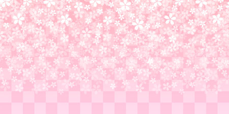 Cherry Blossoms Japanese Pattern Watercolor Backgroundのイラスト素材