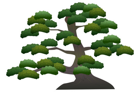 Pine Japanese Pattern Watercolor Iconのイラスト素材