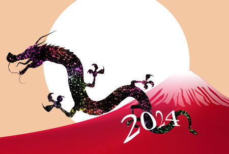 dragon New Year's card Chinese zodiac Backgroundのイラスト素材
