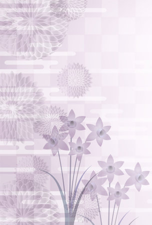 Mourning Japanese Pattern Postcard Japanese Pattern Backgroundのイラスト素材