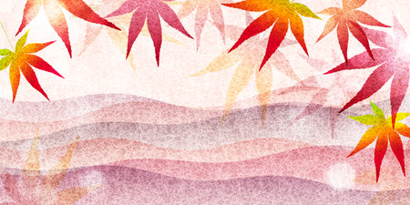 Autumn leaves Japanese Pattern Backgroundのイラスト素材