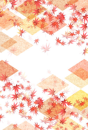 Autumn leaves Japanese Pattern Backgroundのイラスト素材