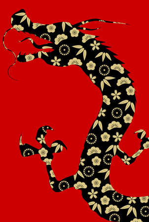 dragon New Year's card Chinese zodiac Backgroundのイラスト素材