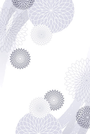 Mourning Chrysanthemum Postcard Japanese Pattern Backgroundのイラスト素材