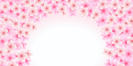 cherry blossom spring flower backgroundのイラスト素材