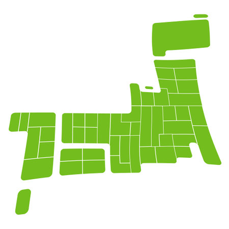Japan Map Green Symbol Iconのイラスト素材