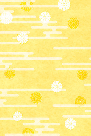 Mourning Japanese Pattern Chrysanthemum Backgroundのイラスト素材