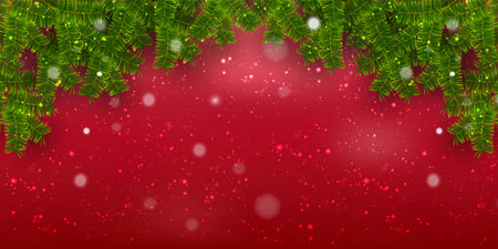 Christmas Fir Tree Snow Backgroundのイラスト素材