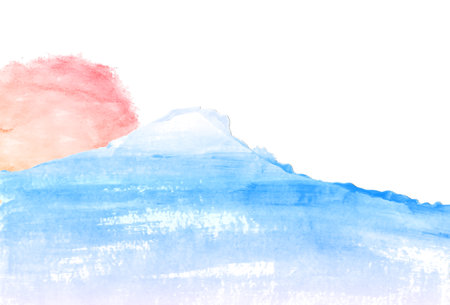 Fuji Watercolor Japanese Pattern Backgroundのイラスト素材
