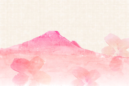 Fuji Watercolor Japanese Pattern Backgroundのイラスト素材