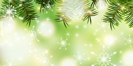 Christmas Fir Tree Snow Backgroundのイラスト素材
