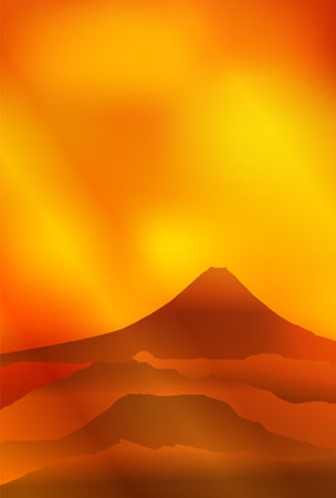 Fuji New Year's card Japanese paper Backgroundのイラスト素材