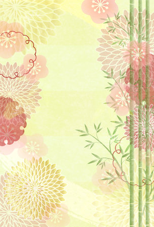 Japanese Pattern Nengajo Washi Backgroundのイラスト素材