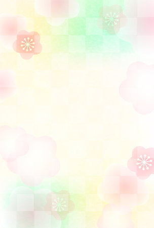 Japanese Pattern Nengajo Washi Backgroundのイラスト素材