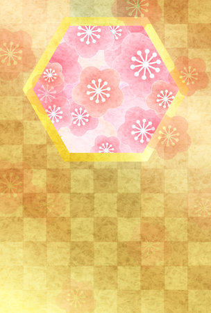 Japanese Pattern Nengajo Washi Backgroundのイラスト素材